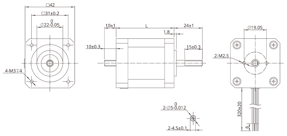 Hybrid Rotary Size 17 (42mm) Dimensional Drawing