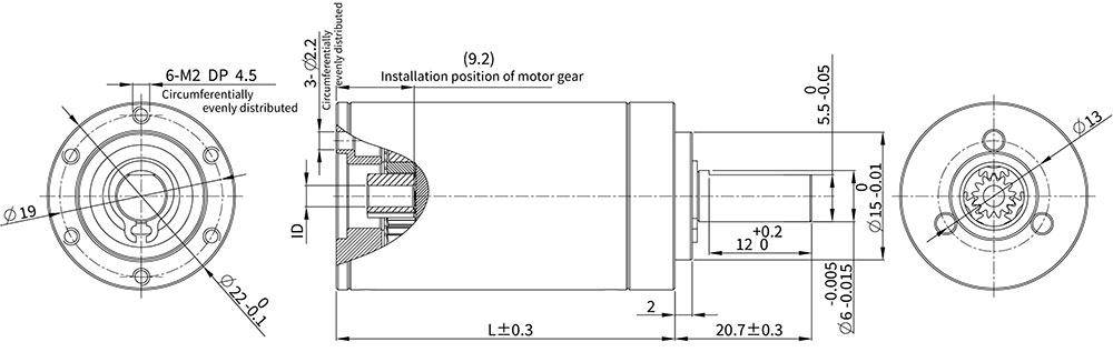 Dimensions du Réducteur Planétaire