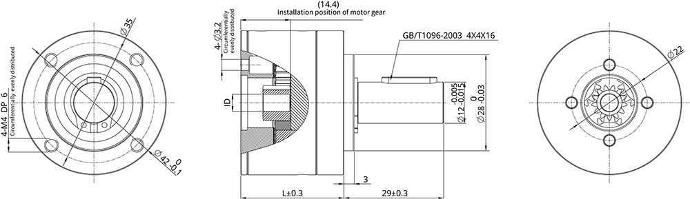 Dimensions du Réducteur Planétaire