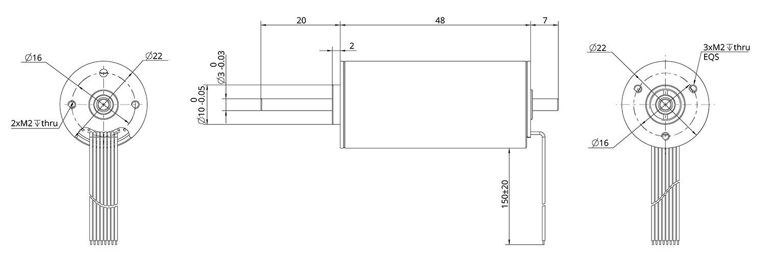 Image du moteur sans balais à noyau sans fentes 22mm